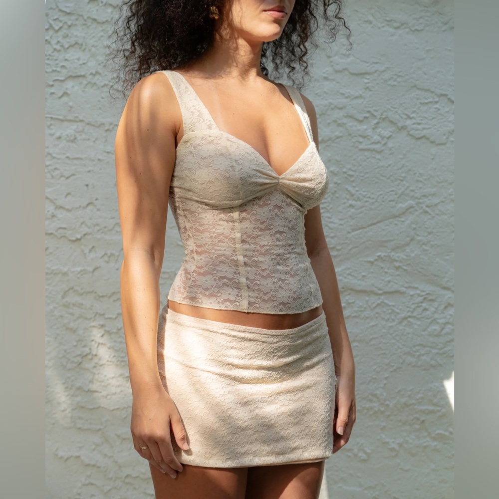 By Gianna Cream Lace Skirt